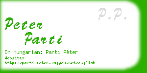 peter parti business card